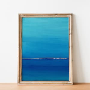 Ocean Wave Minimalist Art Modern Blue Acrylic Painting BOHO Wall Decor Abstract Printable Modern Gradient Artwork Downloadable Prints