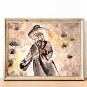Printable Jewish Watercolor Art Israeli Handmade Painting Zionist Judaica Wall Art Gifts From Israel Wall Decor Living Room Artwork Download