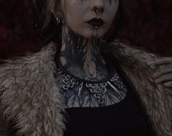 Återvunnet halsband post-apo industriell punk goth cyberpunk skorpa