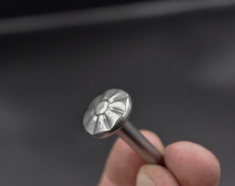 Iron rivets whit a round flower-shaped head  | For DIY project | Forging component | Ornamental steel | Fastening and connecting part |