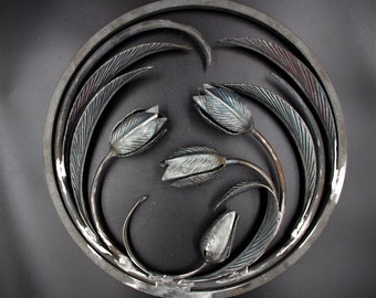 Tulips Steel Rosette, Wall Decor, Metal Craft Work, Architecture decor piece, Home decor, Decoration or fence element