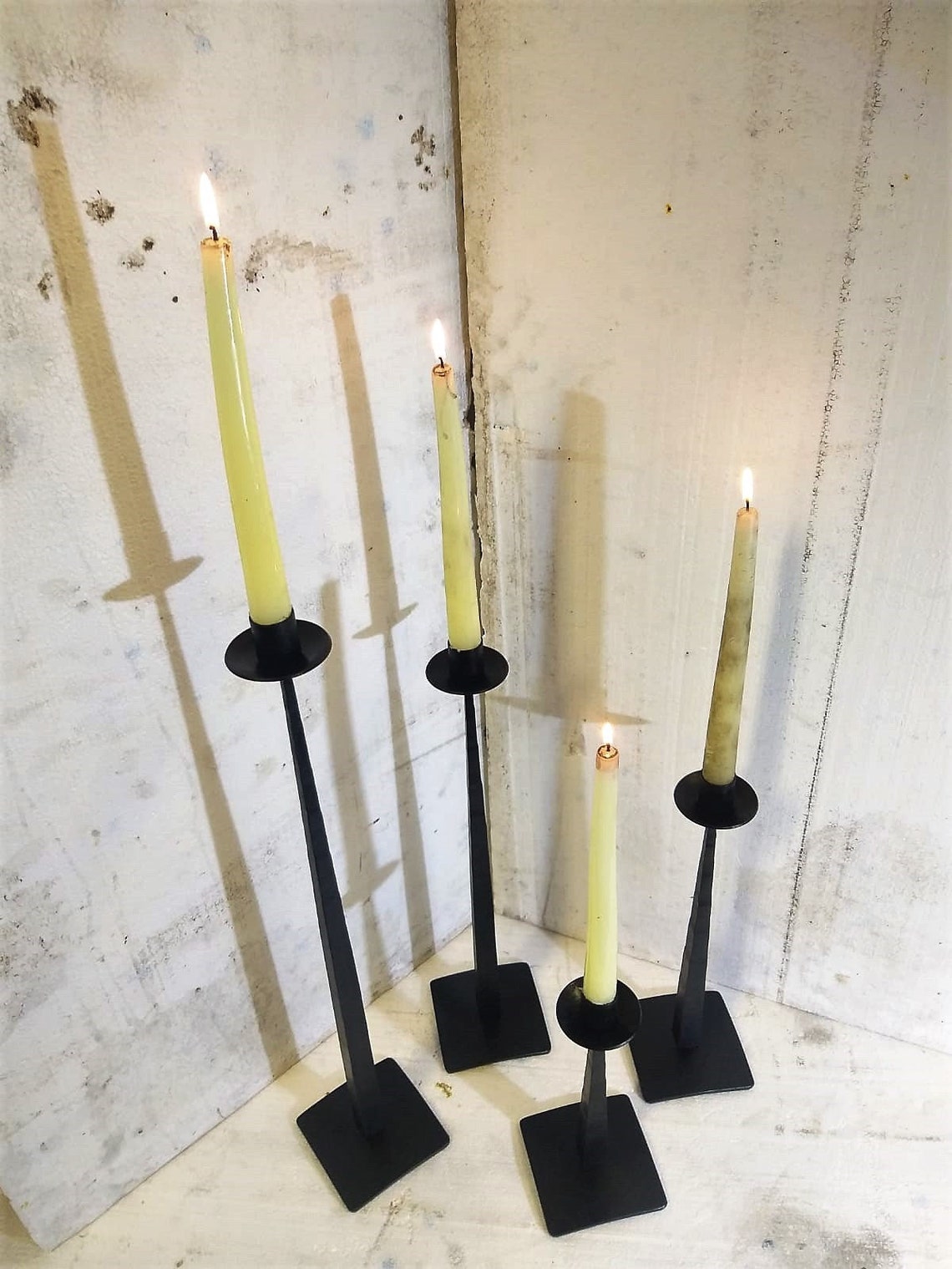 standing type candlestick Candle holder Wrought Etsy