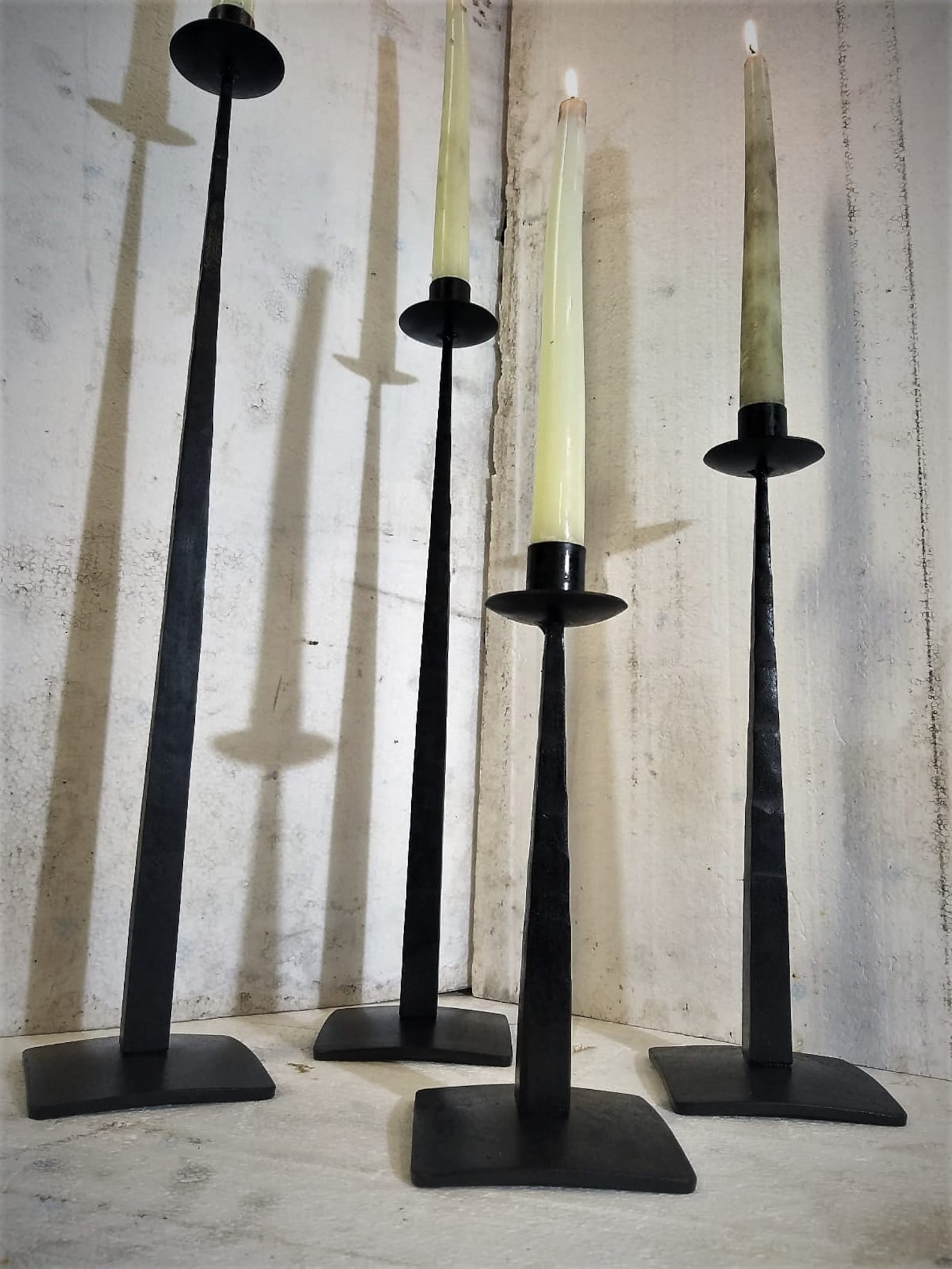 standing type candlestick Candle holder Wrought Etsy