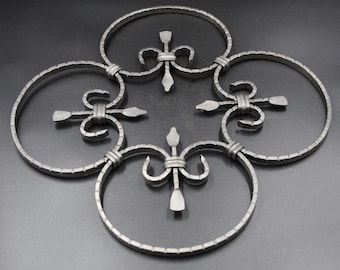 Ornamental Steel Grille, Forged Steel Panel, Decorative metal rosette, Home decor, Fence element