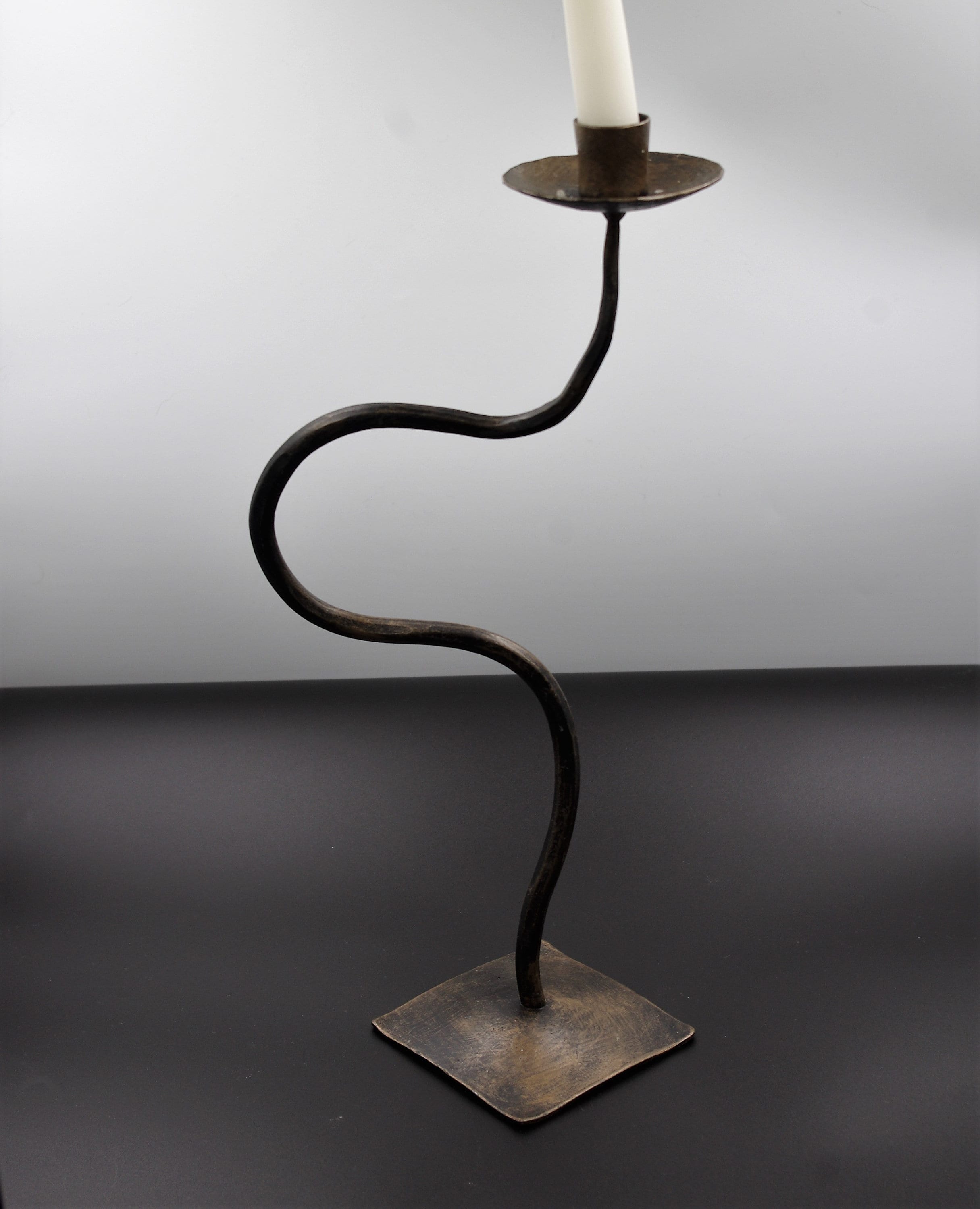 standing type candlestick Wrought Iron Hand Etsy