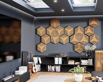 Art Deco Wood Acoustic Panels: Aesthetic Sound Diffuser Wall Art