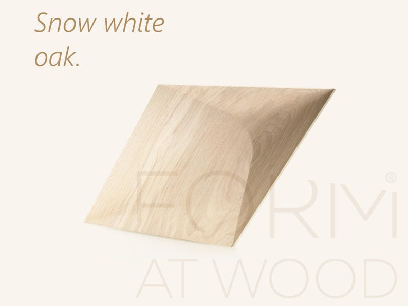 3D houten wandpaneel, houten mozaïektegel, muuraccentdecor - CARO PLUS SNOW WHITE OAK