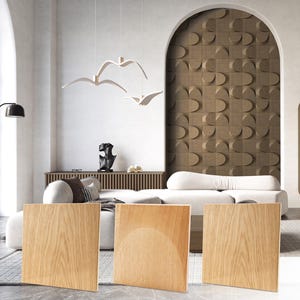 2x 2D + 3D Wood Panel Accent Wall Wall Panels Wall Paneling Wall Panel Wall Art Wall Decor  2D SQUARE + 3D ARCH