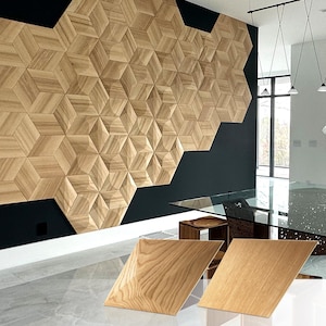 2D + 3D Wall Panels Wood Wood Panel for Wall Wood Wall Panel Wood Wall Panels Interior Design 2D CARO + 3D DIAMOND