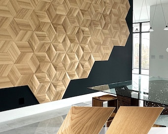 2D + 3D Wall Panels Wood Wood Panel for Wall Wood Wall Panel Wood Wall Panels Interior Design 2D CARO + 3D DIAMOND