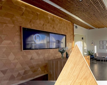 Decorative Wood Panels for Walls, Wood Accent Wall Art, Geometric Art Deco Panel, Textured Wall Decor, Large Wooden Hanging