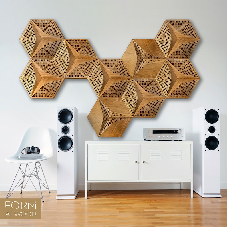 Acoustic Wooden Panel Sound Absorption Wood Wall Paneling Etsy