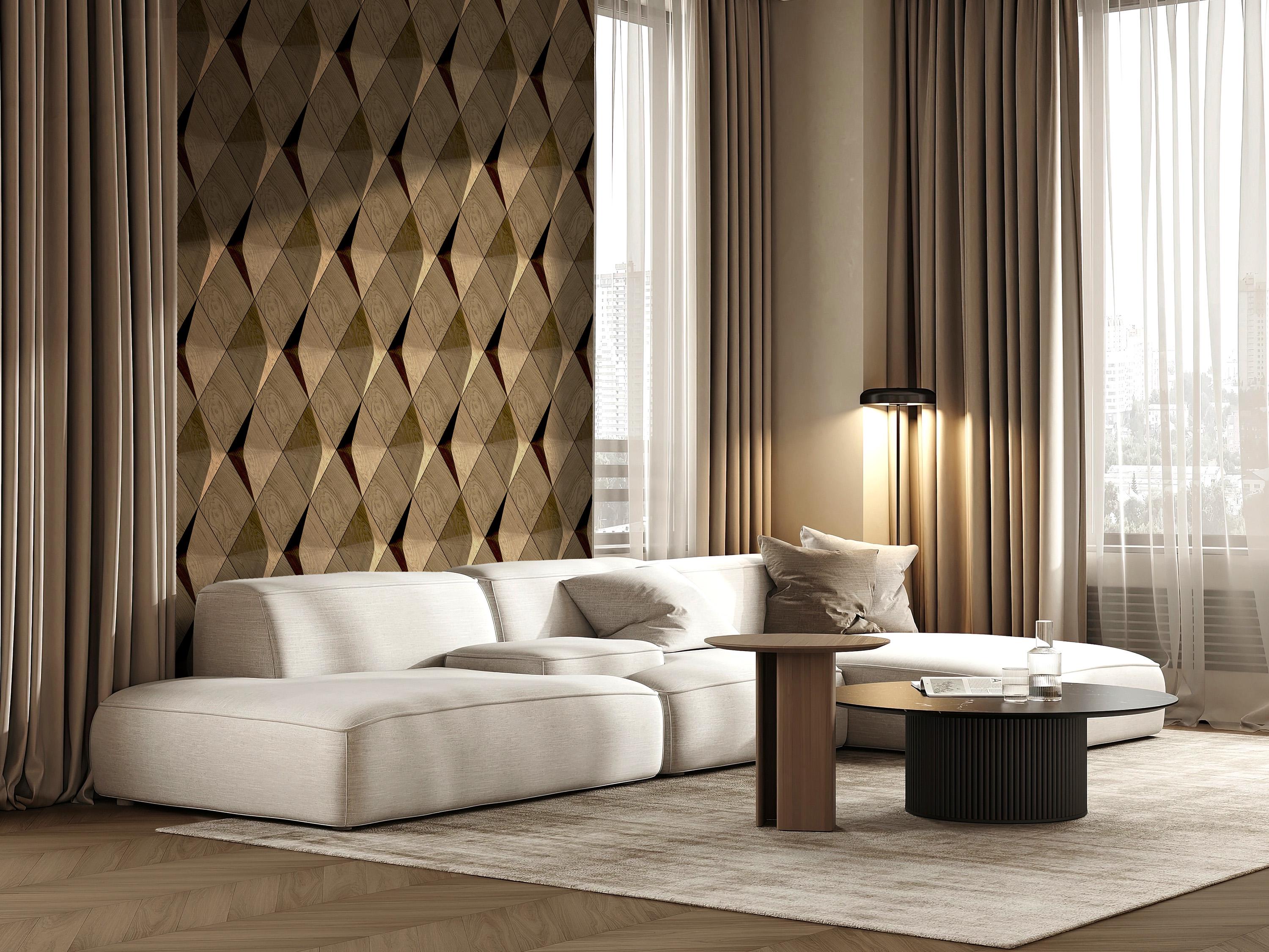 3D Wood Wall Panels: Geometric Oak Accent Wall Decor - Etsy Australia