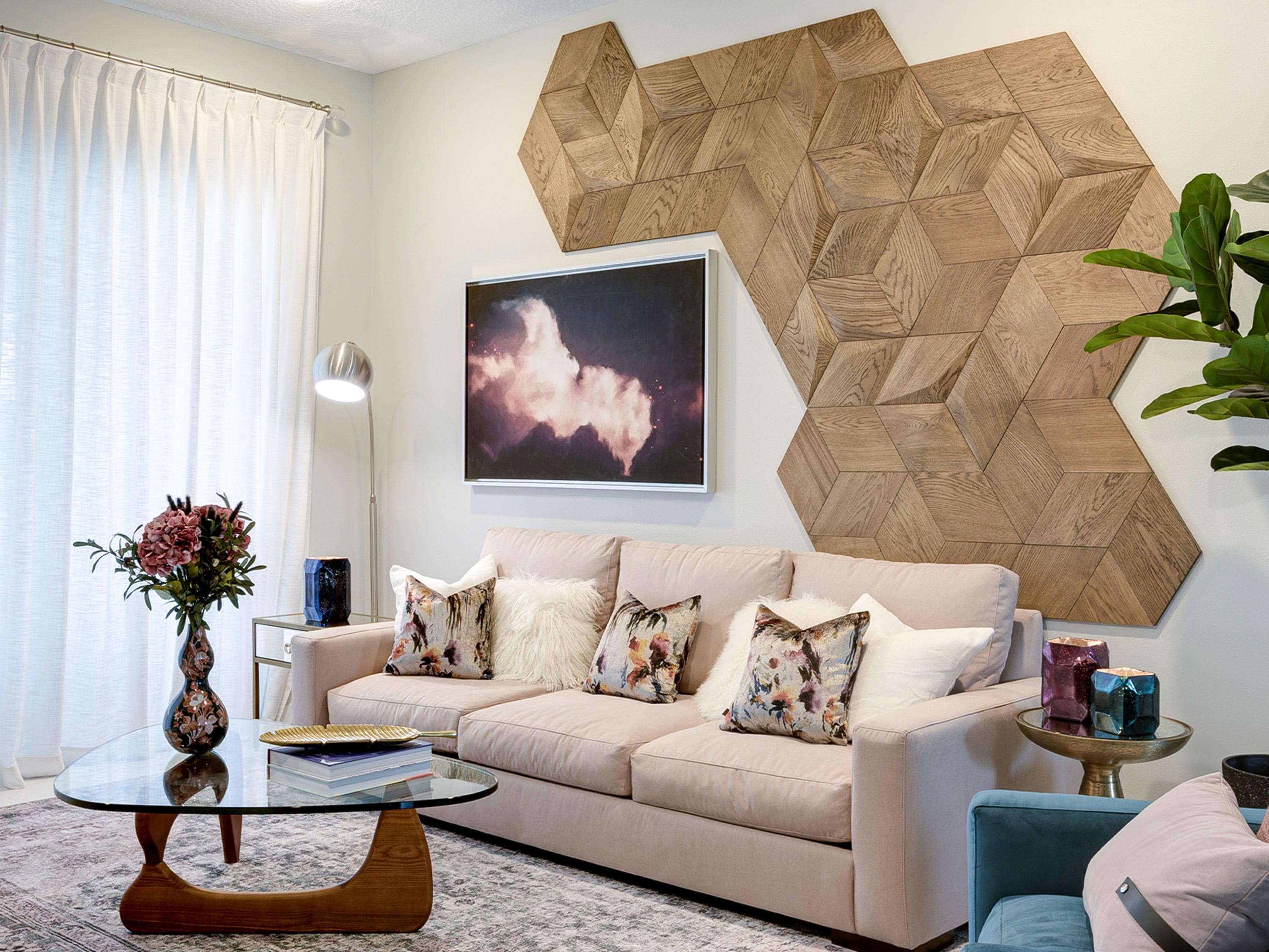 3D Wood Wall Panels: Geometric Oak Accent Wall Decor - Etsy Australia