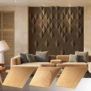 2x 2D + 3D Wood Wall Panels Wood Panel for Wall Wood Wall Panel Wood Wall Panels 2D CARO + 3D CARO PLUS