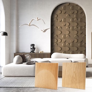 2D + 3D Wood Panel Accent Wall  Wall Panels Wall Paneling Wall Panel Wall Art Wall Decor 2D SQUARE + 3D ARCH