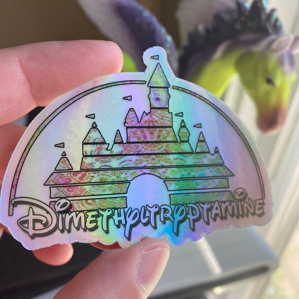 10pcs - Dimethyltryptamine Holographic Sticker 3" - Psychedelic DMT Castle