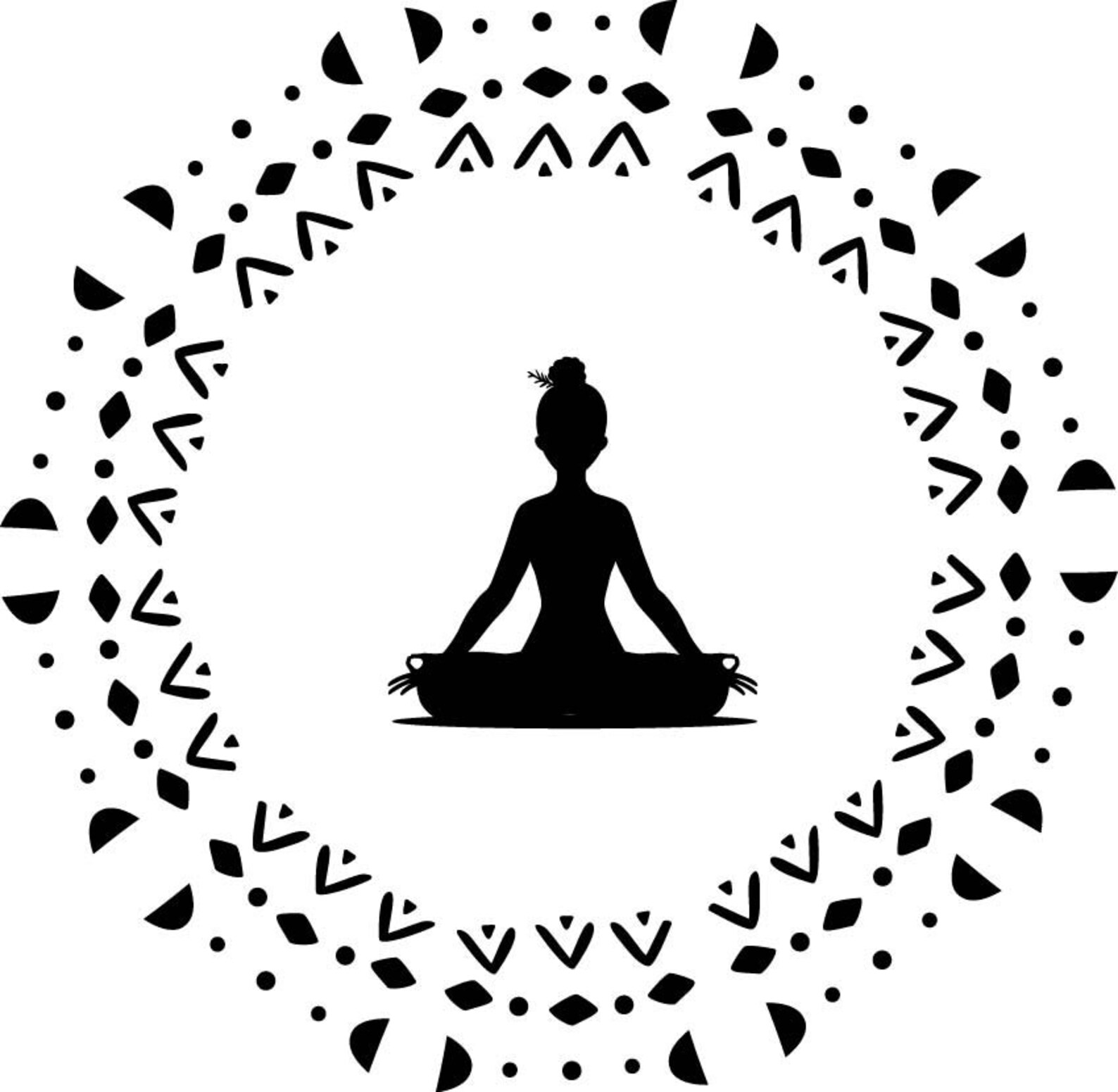 Wall Painting: Stencil XL yoga in Circle Ii - Etsy