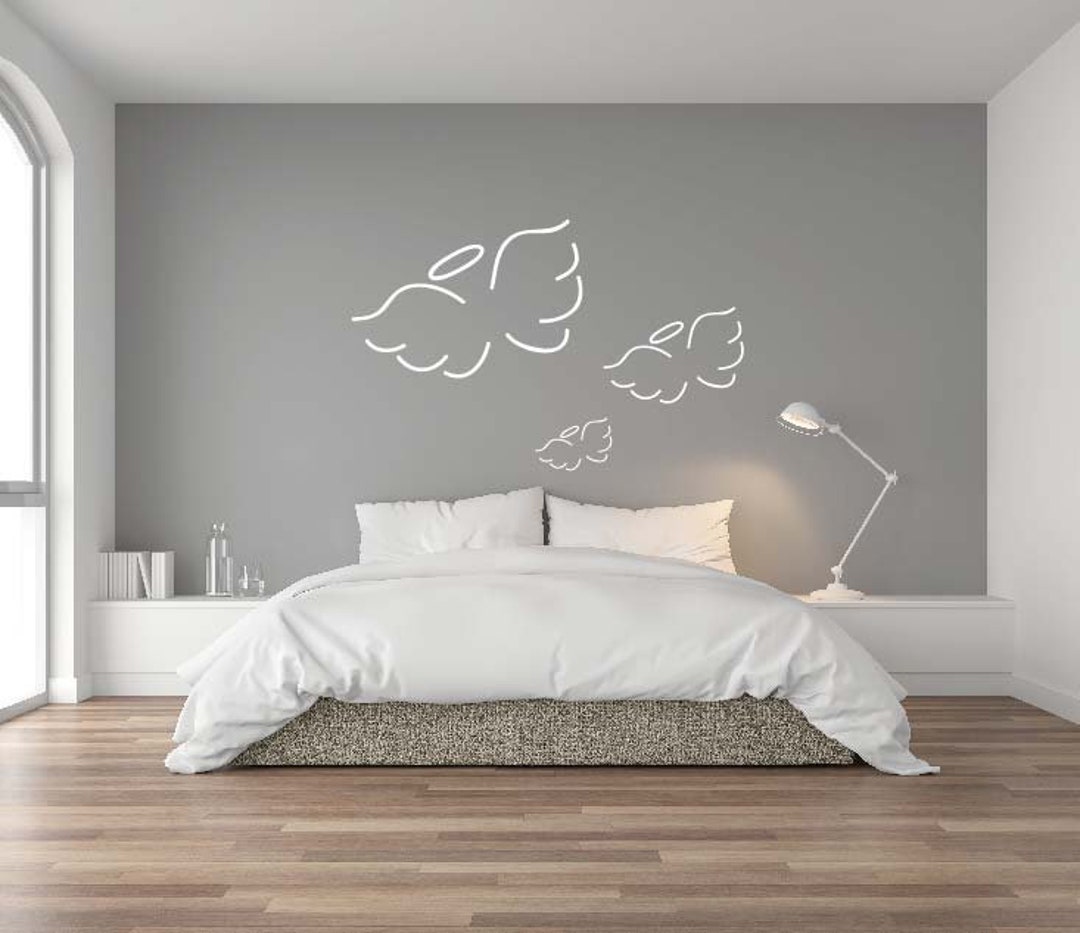 Wall Decal Set of 3 angel in 25 Colors, Highquality Wall Stickers Made