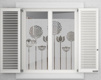 Sichtschutz für Glasflächen Duschkabinen  oder  Fenster in vielen verschiedenen Höhen und Breiten / Blüten am Stiel II