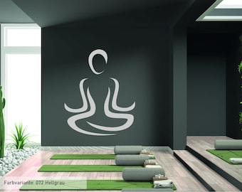 Yoga figure seated -ooom - wall decal in 2 sizes and 30 colors