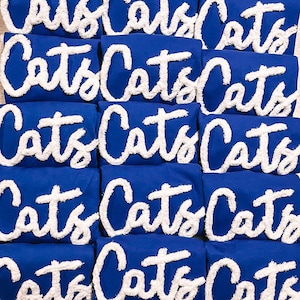 Cats Royal Chenille yarn sweatshirt, embroidery, chenille yarn, wildcats, Kentucky sweatshirt, cats chenille sweatshirts
