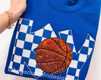 Kentucky Embroidered sweatshirt, Basketball , Kentucky, Cats Embroidery, UK , Kentucky Shirt, Wildcat Sweatshirt , Sequins Embroidery, KY