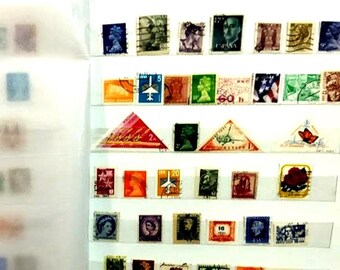 切手アルバム8ページ＋世界各国の使用済み切手100枚セット 希少な切手