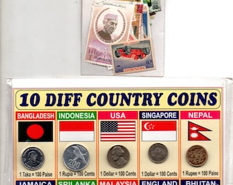 16 Pcs Different Foreign World Coins + 100 Different Countries 16 Pcs Different Foreign World Coins + 100 Different Countries