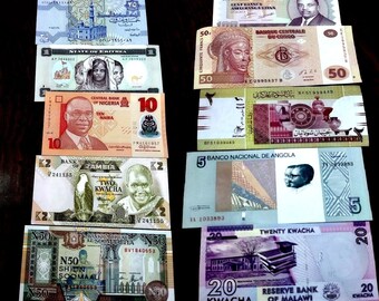 Afrique – Lot De 10 Billets Différents Pour Collectionneurs – Anciens Billets Hors Cours – Authentiques & Non Circulants