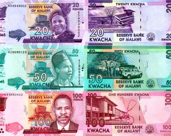 スリランカの20+50+100+500+1000ルピー紙幣5枚セット（未使用品