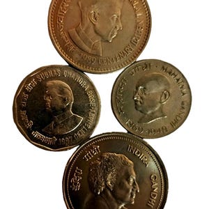 インドの古い記念硬貨10種類（希少なルピー/パイサ）1970～2000年