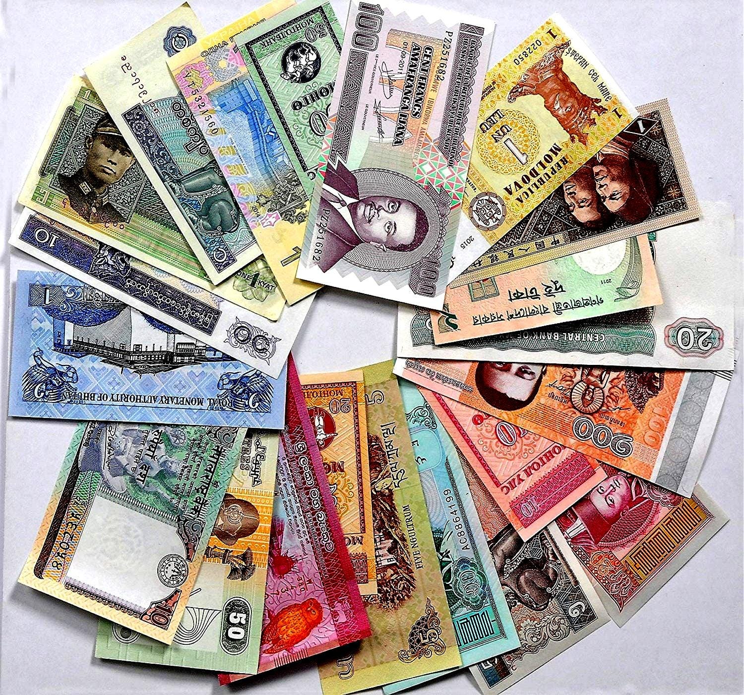 ▽Cc右1064 海外紙幣ピン札BANKNOTES OF NATIONS 72点 50 PCS Different World Banknotes Bundle from 50 Countries UNC