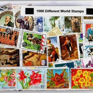 Lote de 1000 sellos antiguos originales del mundo, colección poco común de muchos países extranjeros