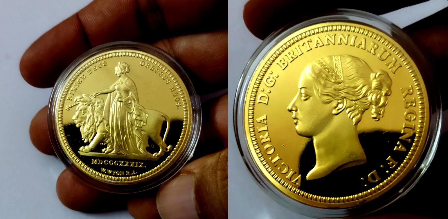 コレクション VICTORIA REGINA NO DATA COIN Victorian 18k Gold R.G.F. Mounted Victoria-del-gba-britt-fid