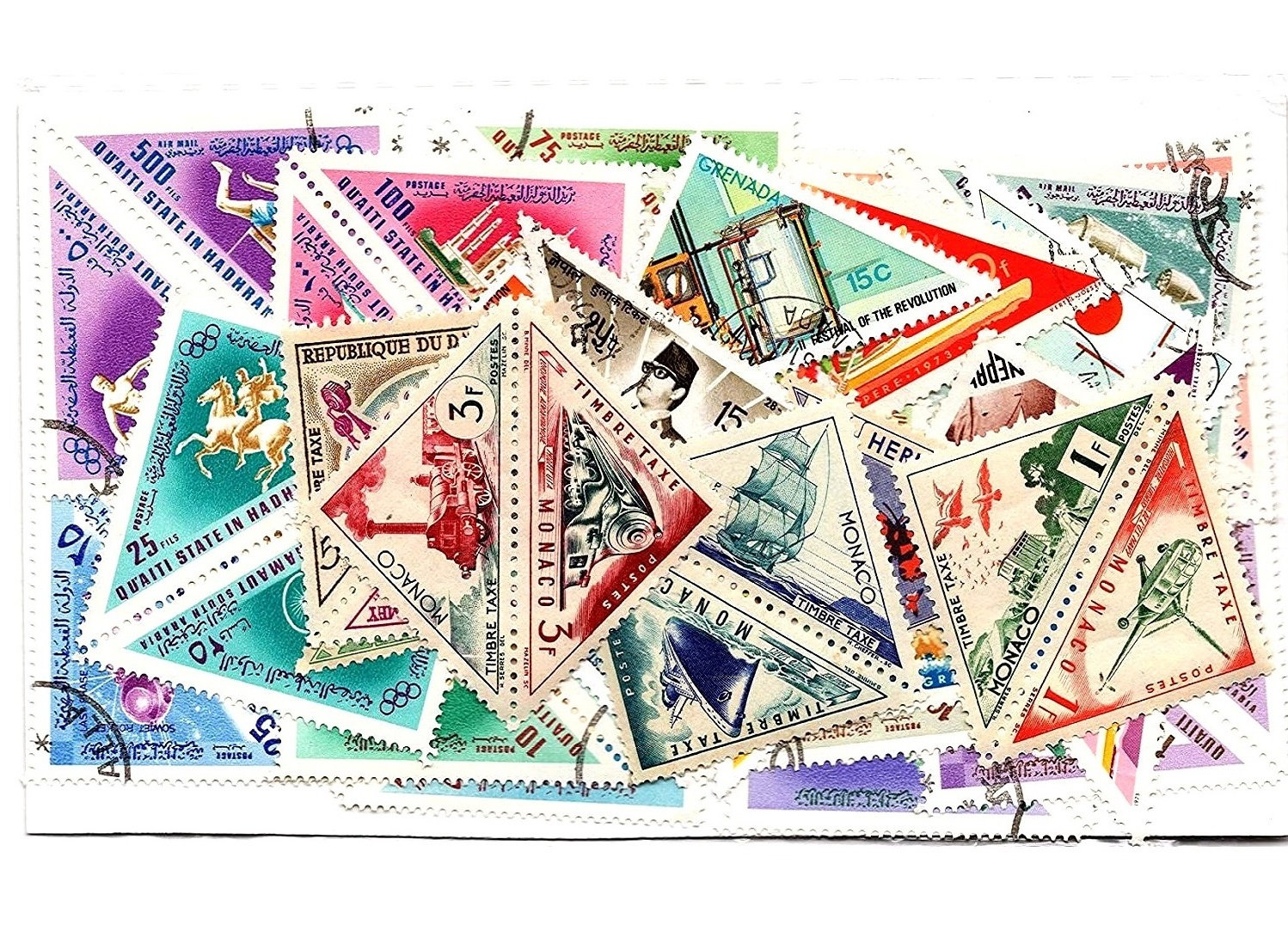 世界各国の異なる三角形切手50枚セット（希少品） - Etsy 日本