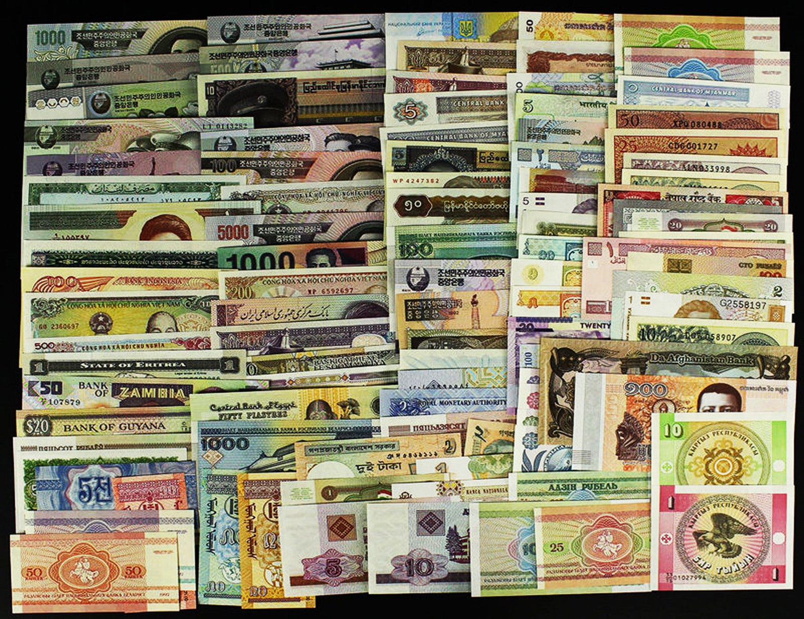 Lot 50 PCS Different Asia Africa Europe Foreign Currency Banknotes ...