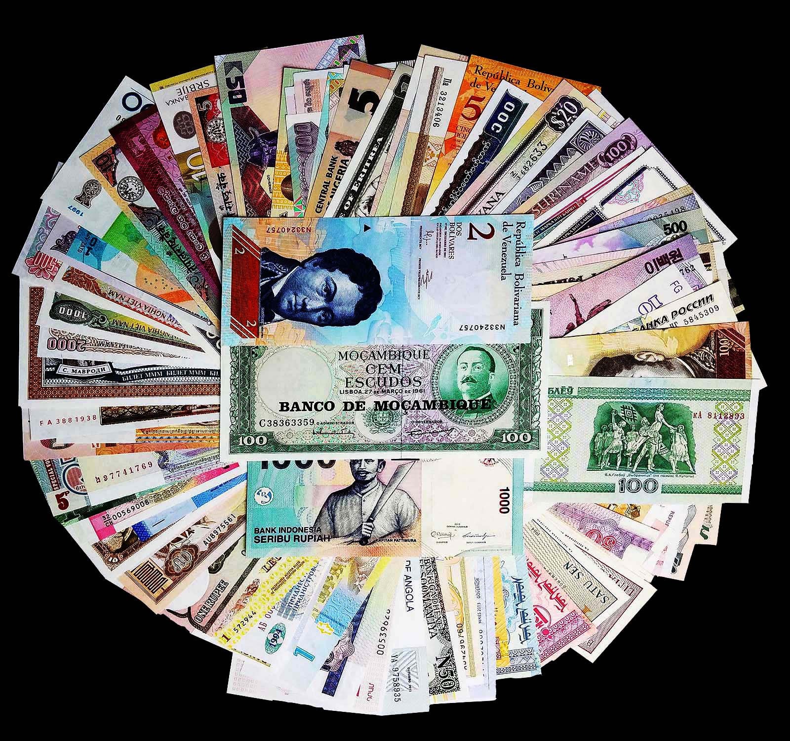 Lot 50 PCS Different Asia Africa Europe Foreign Currency Banknotes ...