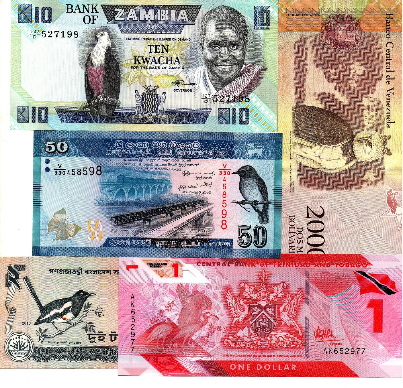 10 Animals & Birds World Banknotes Foreign Currency UNC Rare