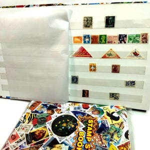 Großes 12-Zoll-Stempelalbum Einsteckbuch mit Zwischenblättern 20 Seiten / Seiten für 750+ Briefmarken