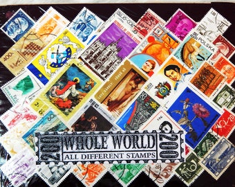 海外の様々な世界の切手1000枚 希少コレクションパック - Etsy 日本