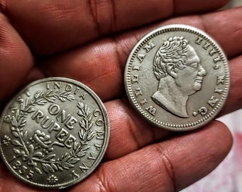 1835年 イギリス領インド 1ルピー ウィリアム 1V アンティーク 再鋳造