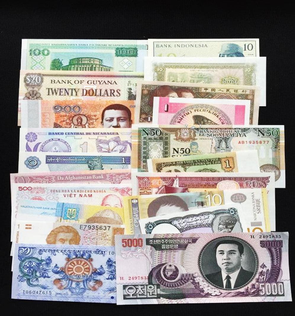 50カ国から集めた世界各国の紙幣50枚セット（未使用・オリジナル・外国
