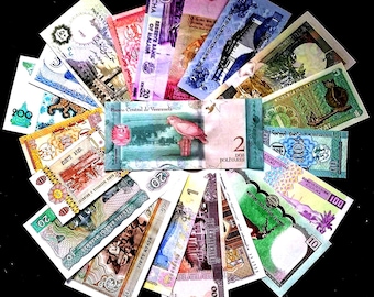 60カ国からの60枚の異なる世界の紙幣バンドルオリジナルの外国通貨の