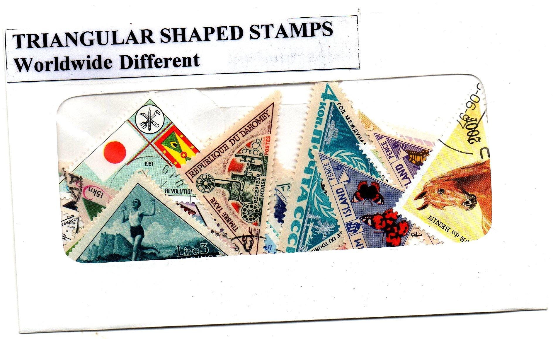 世界各国の異なる三角形切手50枚セット（希少品） - Etsy 日本