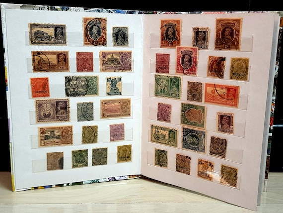 Stamp Album + 100 Different Old Antique Original British India