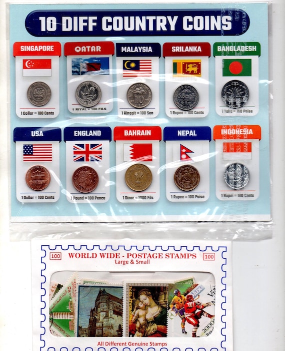 16 Pcs Different Foreign World Coins + 100 Different Countries