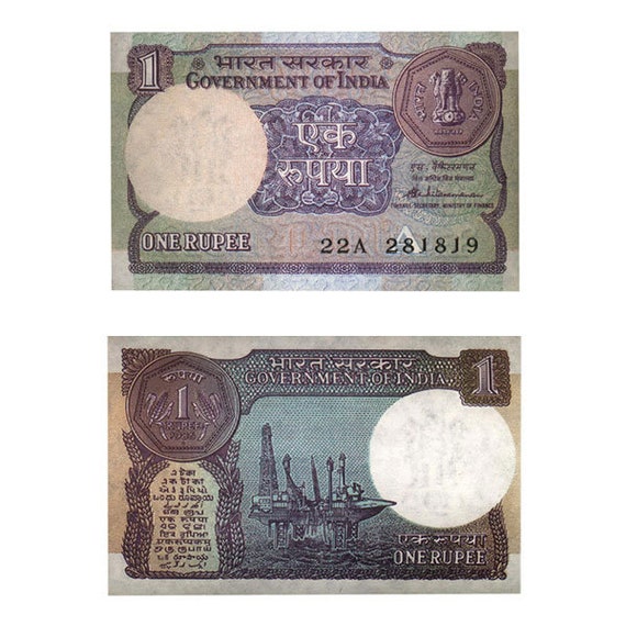 Lot 25 PCS 1980 90s India 1 Rupee Currency paper money Banknotes UNC 1 4 Bundle Old Vintage Rare Denomination Original Note Collection Set