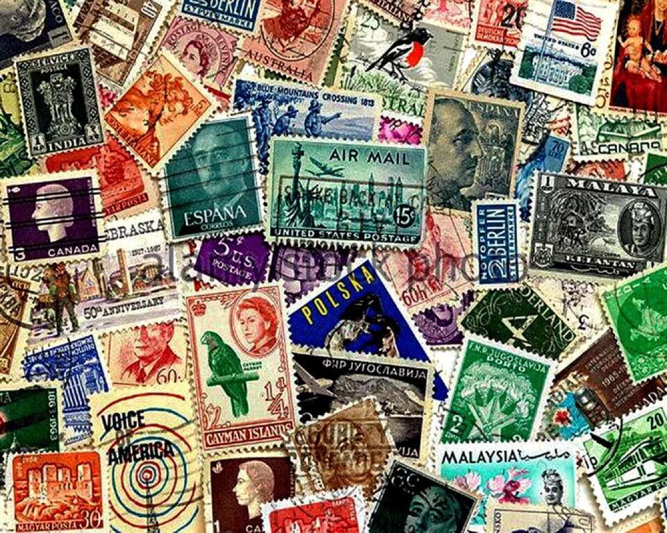 世界各国の異なる三角形切手50枚セット（希少品） - Etsy 日本