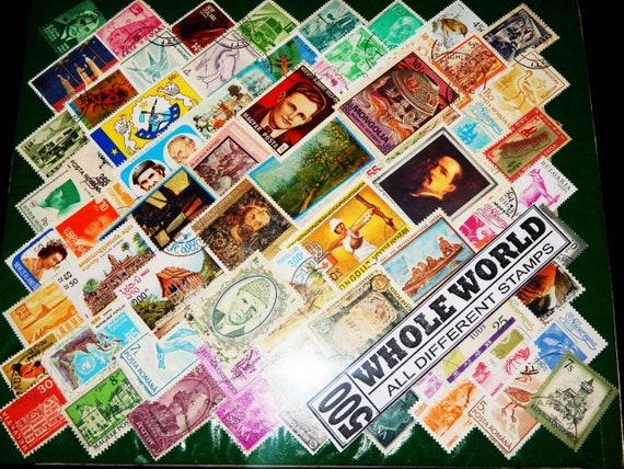 海外の様々な世界の切手1000枚 希少コレクションパック - Etsy 日本